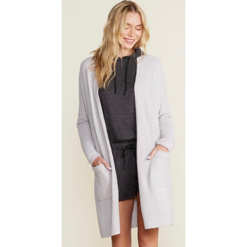 Barefoot Dreams CozyChic Lite Long Cardigan 3X Silver NWT Duster
